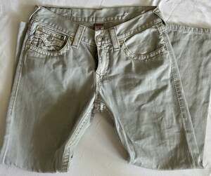 True Religion Men's Section Straight Jeans 32 Beige Cotton Denim Made in USA